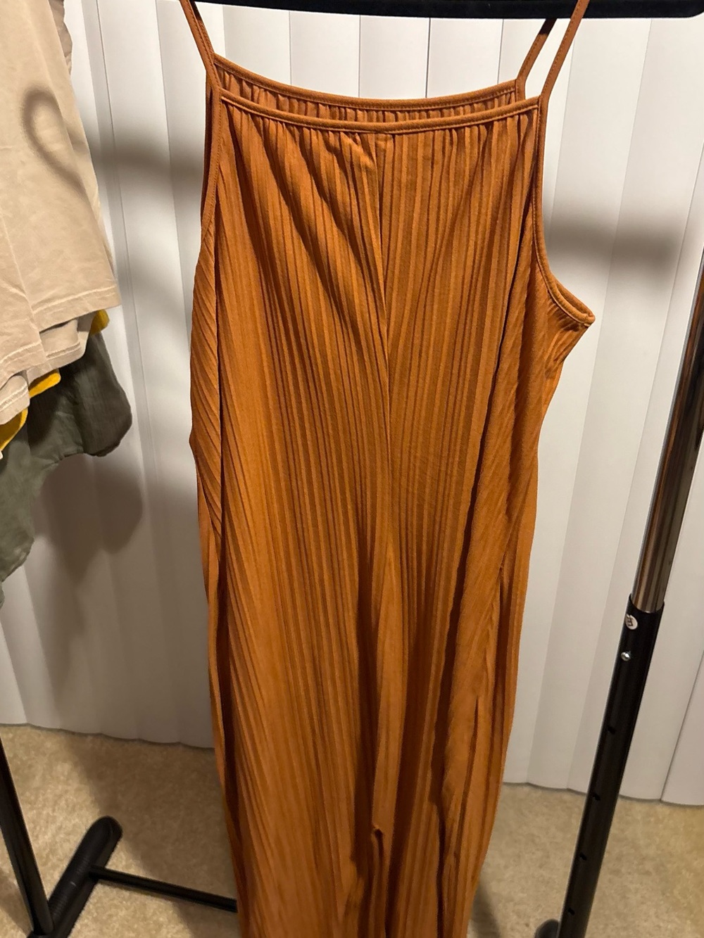 Source Unknown Burnt Orange Pleated dress